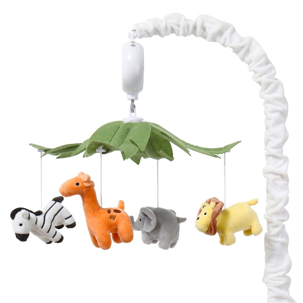NEW The Peanutshell Baby Crib Jungle Animal Musical Mobile 12 Lullabies - READ